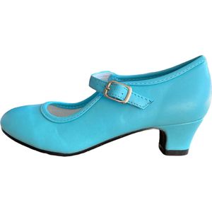 Elsa schoenen ijs blauw - Spaanse Prinsessen schoenen - maat 35 (binnenmaat 22,5 cm) bij Spaanse jurk feestkleding kinderen