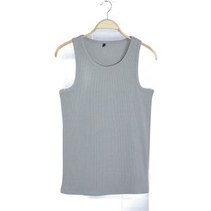 Trendyol Antraciet Slim/Slim Fit Geribbeld Basic Mouwloos T-Shirt/Atleet Tmnss24Al00006