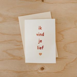 Ik vind je lief - kaartjes om te versturen - kaartenset - kaartjes blanco - kaartjes met tekst