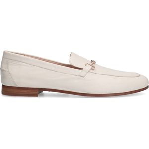 Sacha - Dames - Off white leren loafers met goudkleurige chain - Maat 42