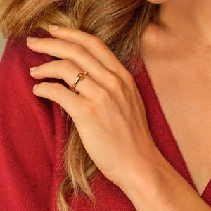 Glow 214.230458 Elements Of Love Dames Ring - Minimalistische ring - Sieraad - 14 Karaat Goud