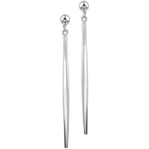 The Jewelry Collection zilveren oorhangers - staafje