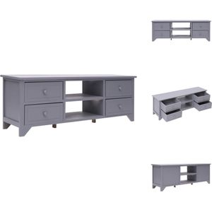 vidaXL Tv-meubel - Grijs - 115 x 30 x 40 cm - Paulowniahout en MDF - Kast