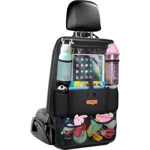 Autoorganisator Autostoel Organizer 4e generatie Verbeterde Car Organizer Achterbank voor maximaal 10,5 iPad, 9 zakken, Kids Toy Storage, Waterbestendig Achterbank Protector voor kinderen (Zwart, 1 PC)
