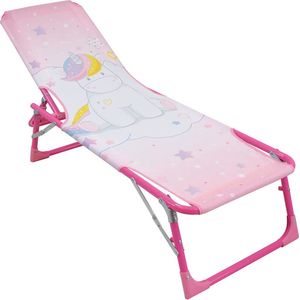 Strandstoel Fun House Unicorn Deckchair Sun Lounger 112 x 40 x 40 cm Kinderen Opvouwbaar