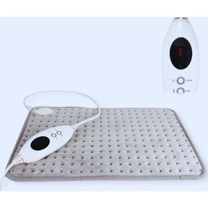Elektrisch Warmtekussen Van Microfiber Fleece Met Afstandsbediening - 100 W - 6 Warmtestanden - Ideaal Voor Nekpijn - Rugpijn En Buikpijn - Machinewasbaar - 42 x 31 cm