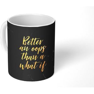 Mok - Koffiemok - Quotes - Motivatie - Goud - Marmer - Mokken - 350 ML - Beker - Koffiemokken - Theemok