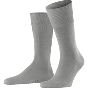 FALKE Airport warme ademende merino wol katoen sokken heren grijs - Maat 39-40