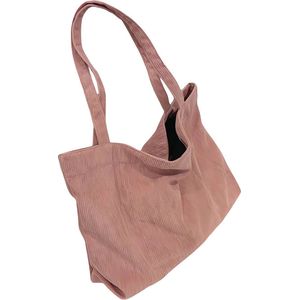 Mom bag - Corduroy - Shopper / Tote Bag | 51 x 32 x 11 cm | Katoen Zacht Roze