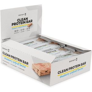 Body & Fit Clean Protein Bar - Proteïne Repen / Eiwitrepen - Bosbes & Yoghurt - 12 stuks (1 doos)