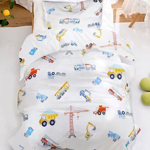 Kinderbeddengoed, 100 x 135 cm, katoen, beddengoed voor baby's, kinderen, meisjes en jongens, met ritssluiting, kleurrijk, 100 x 135 cm + 40 x 60 cm, 2-delig