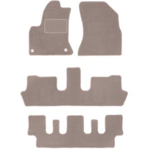 Beige velours matten voor: Citroen C4 Grand Picasso 7-zits (2006-2013)
