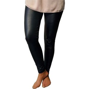 Dames Lederen Legging leather look | Kunstleer Legging | Zwart - Maat Smal/Medium