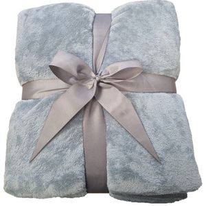 Fleece Deken - Zilver Grijs - Dekentje - Plaid - 150 x 200 - Fleecedeken - Bankhoes Sprei - Woondeken Bedsprei