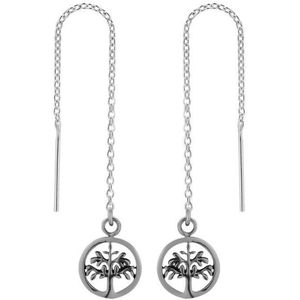 Zilveren oorbellen | Chain oorbellen | Zilveren chain oorbellen, levensboom