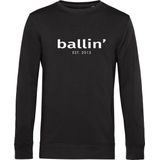 Heren Sweaters met Ballin Est. 2013 Basic Sweater Print - Zwart - Maat M