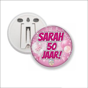 Button Met Clip 58 MM - Sarah 50 Jaar!