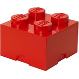 Lego Opberg Doos Legosteen 4-Pin Rood