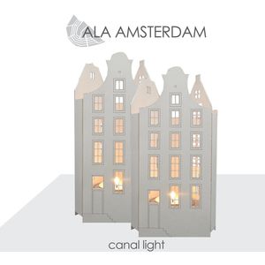 waxinelichthouder ALA AMSTERDAM canal light grachtenhuis 2 huisjes