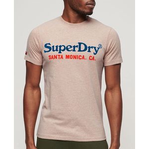 Superdry Venue Duo Logo T-shirt Met Korte Mouwen Beige S Man