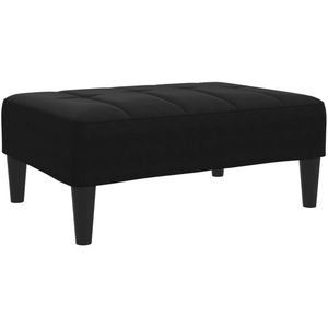 vidaXL - Voetenbank - 77x55x31 - cm - fluweel - zwart