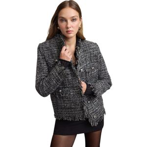 Trendyol Grijze Regular Fit Tweed Dunne Jasjas Twoaw25Mo00217