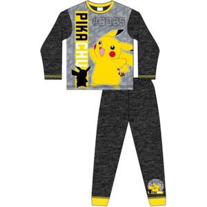 Pokemon Pikachu pyjama - grijs met geel - Pokémon pyama - maat 110/116