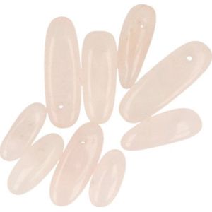 Roze kwarts kralen longdrop- 9 st.
