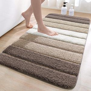Badmat - Mat voor in de Badkamer 60 x 90 cm antislip zeer absorberend water machinewasbaar microvezel absorberende badkamervloermat - beige