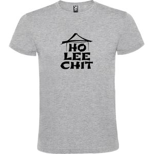 Grijs t-shirt met "" Ho Lee Chit "" print Zwart size XL