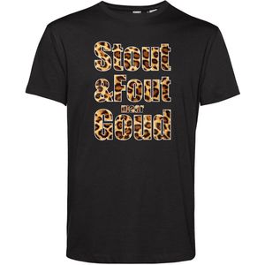 T-shirt Panter print Stout & Fout maar Goud | Toppers in Concert 2025 | Stout & Fout maar Goud | Foute Party Shirt | Zwart | maat S