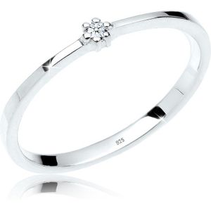 Elli PREMIUM Dames Ring Dames Verlovingsring met Diamant in 925 Sterling Zilver (0.015 ct.)