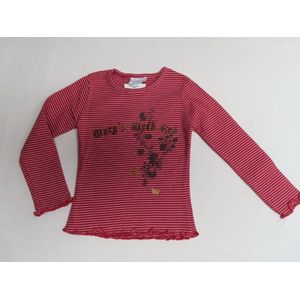 T-Shirt met lange mouw - Meisje - Streepje rood / roze - 6jaar 116