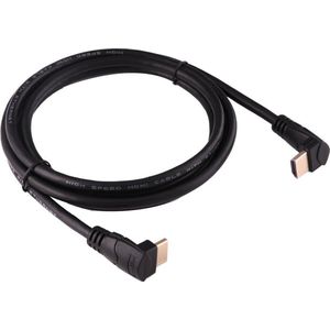 By Qubix 4K HDMI kabel 1,8 meter met hoek aansluiting (90 graden hoek) - HDMI 2.0 versie - High Speed 4K - HDMI Male naar HDMI Male kabel - Zwart