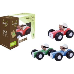 Joueco - Houten raceauto in doos