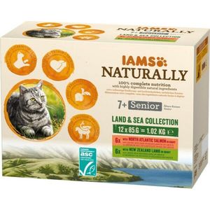 Iams Naturally Senior Multipack Land & Sea 12 x 85 gr