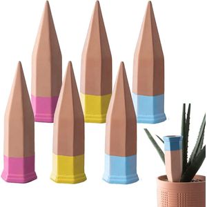 6 stuks irrigatieballen voor planten, klei, voor de vakantie, zelfbewaterende spikes, kleikegelirrigatie, in set voor wijnflessen, leuk kindermeisje voor binnen- en buitenplanten