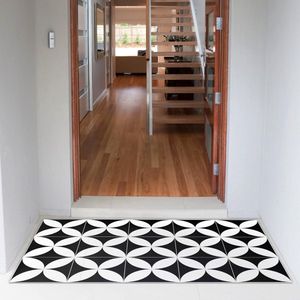 PVC-tapijt Ambiance-Live antislip vloerbescherming cementtegel-design handwas dikte 22 mm 60 x 100 cm zwart-wit
