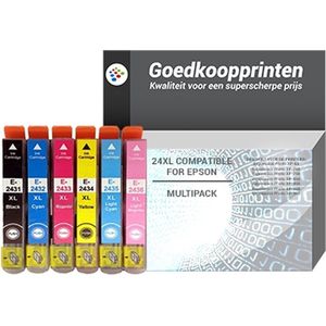 Epson T2438 inkt cartridge Multipack XL - Huismerk set (6 stuks)