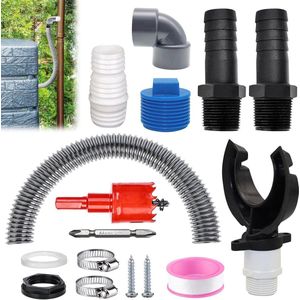 70-110 mm Rainwater Collector Barrel with Mounting Accessories and 50 cm Long Hose for Gutter