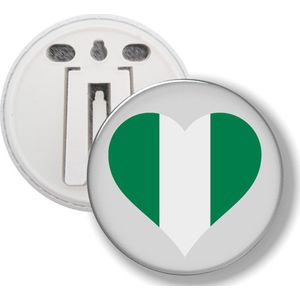 Button Met Clip - Hart Vlag Nigeria