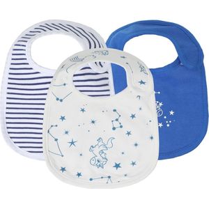 Baby Berliée - Set van 3 Baby Slabbetjes - Baby en Peuter - Blauw - Sterren