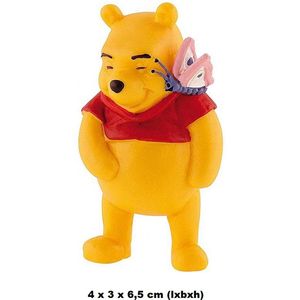 Bullyland - Disney Winnie de Poeh met vlinder - taart topper decoratie - 4 x 3 x 6,5 cm (lxbxh)