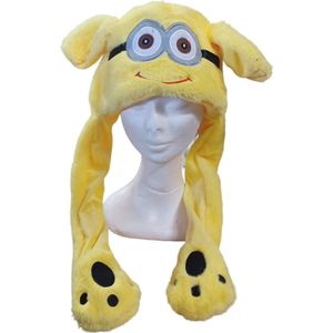 Muts met Bewegende Flaporen - Beanie Yellow eye + led light