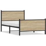 vidaXL - Bedframe - zonder - matras - metaal - sonoma - eikenkleurigx190 - cm