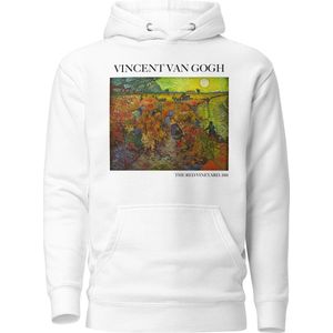 Vincent van Gogh 'De Rode Wijngaard' (""The Red Vineyard"") Beroemd Schilderij Hoodie | Unisex Premium Kunst Hoodie | Wit | XL
