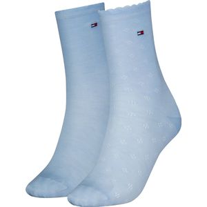 Tommy Hilfiger dames 2P sokken summer knit blauw - 35-38