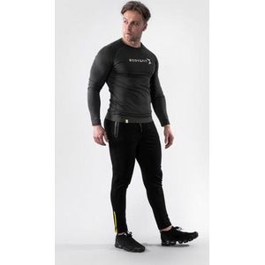 Body & Fit Hero Motion T Shirt - Sportshirt met Lange Mouwen - Fitness Shirt Mannen - Sporttop Heren - Grijs - Maat L