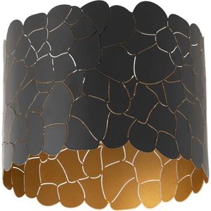 Lindby - plafondlamp - 1licht - Metaal - H: 22 cm - E27 - zwart, goud