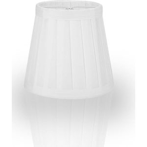 Set van 6 witte moderne lampenkappen - stof clip op kroonluchter lampenkappen - E14 trommel lichtschaduw voor tafellamp en wandlampen